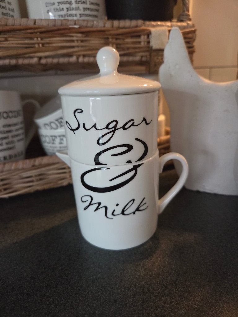 Zgan  riviera maison   sugar&milk  setje, Overige typen, Ophalen of Verzenden, Overige stijlen, Glas
