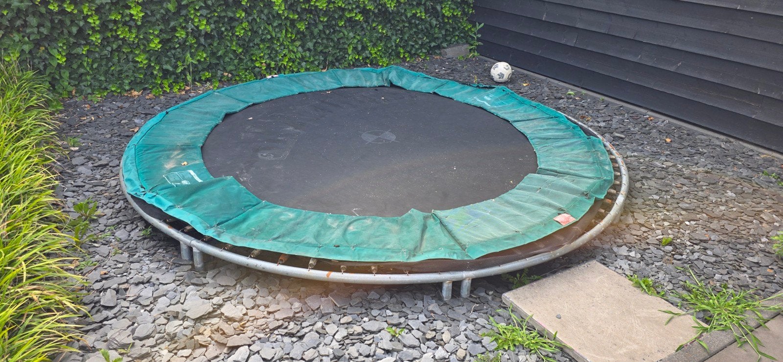 BERG InGround Champion Trampoline 355cm - Gebruikt, Kinderen en Baby's, Speelgoed | Buiten | Trampolines, Ophalen of Verzenden