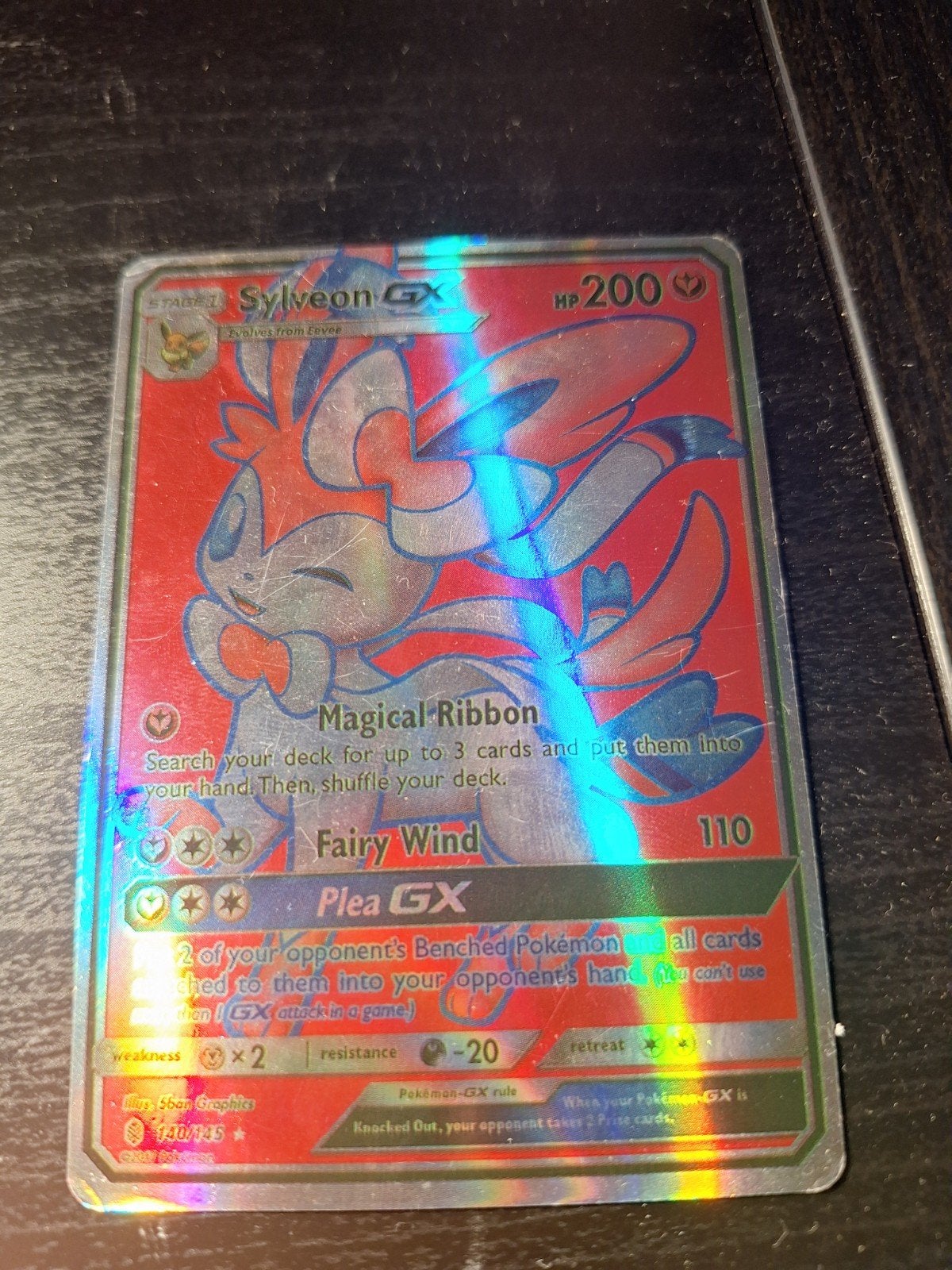 Sylveon GX Full Art Pokémon Kaart (Foil), Ophalen of Verzenden, Gebruikt, Losse kaart, Foil