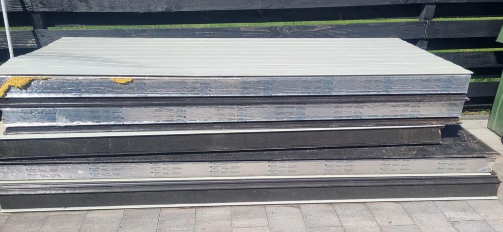 5 Fischer sandwichpanelen 15cm dik 100x250cm, Doe-het-zelf en Verbouw, Isolatie en Afdichting, Ophalen, Nieuw, Hardschuim (Pir)