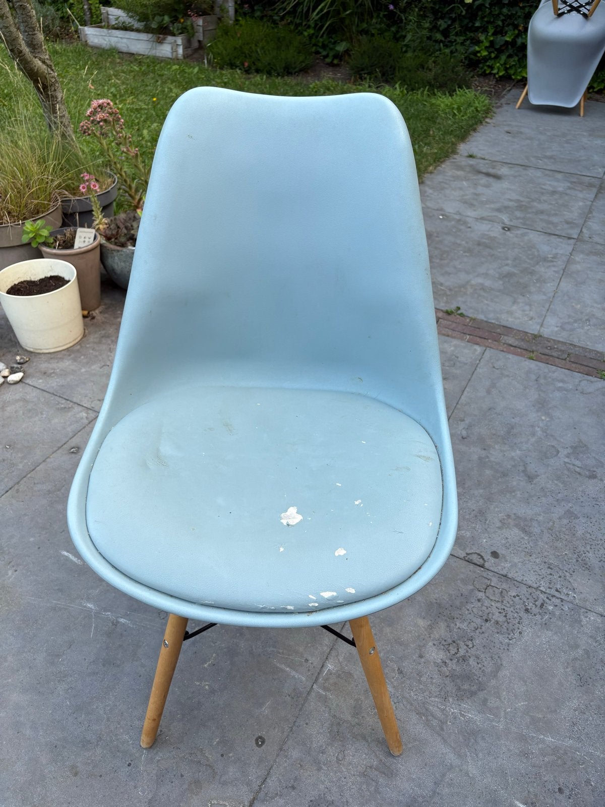 Retro design stoel - Gebruikt en beschadigd, comfortabel, Ophalen, Kunststof, Gebruikt, Blauw