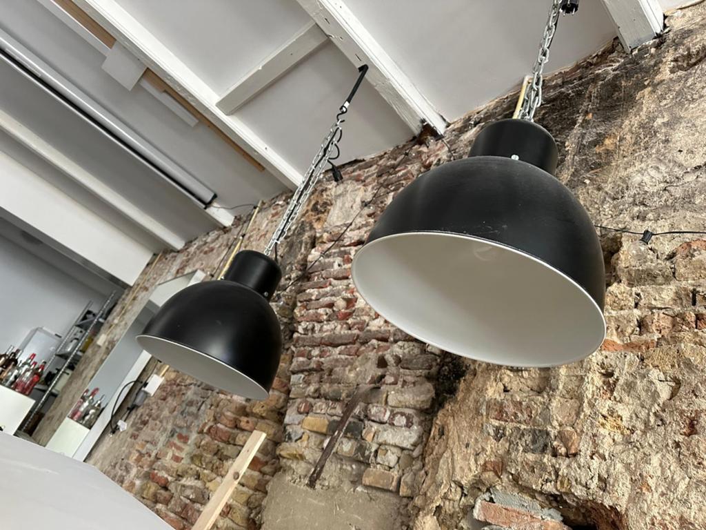 Zwarte hanglampen, Huis en Inrichting, Lampen | Hanglampen, Ophalen, Gebruikt, Minder dan 50 cm