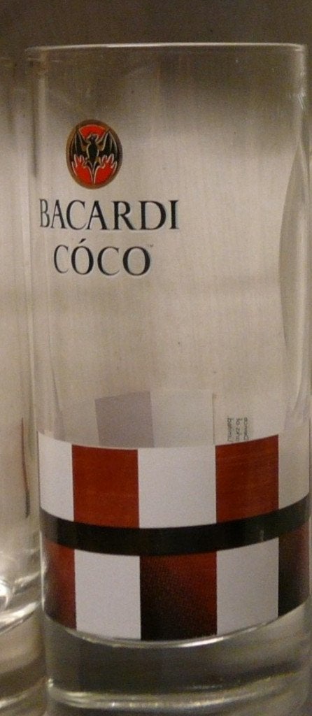 BACARDI COCO longdrink glas, Ophalen of Verzenden, Zo goed als nieuw, Gebruiksvoorwerp