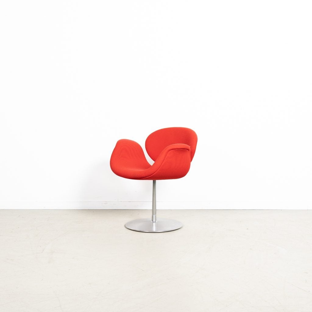 Artifort Little Tulip Stoel Rood Stof - Aluminium, Niet ingevuld, Zo goed als nieuw, Niet ingevuld, Niet ingevuld