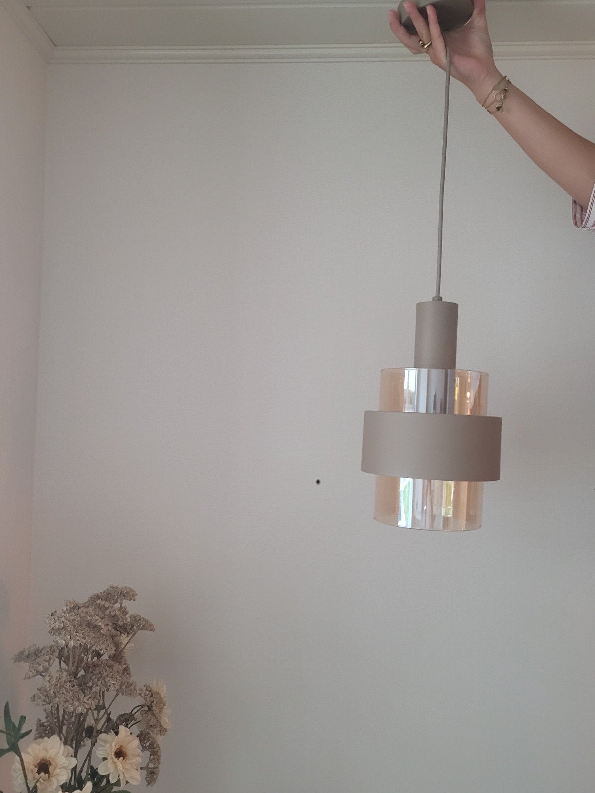 Hanglampen beige/zand, Ophalen