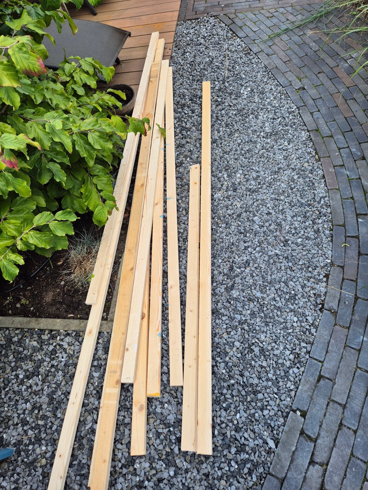 Houten latten, diverse lengtes (5x2 cm) voor klus/hobby, Ophalen, Gebruikt, Minder dan 25 mm, Plank