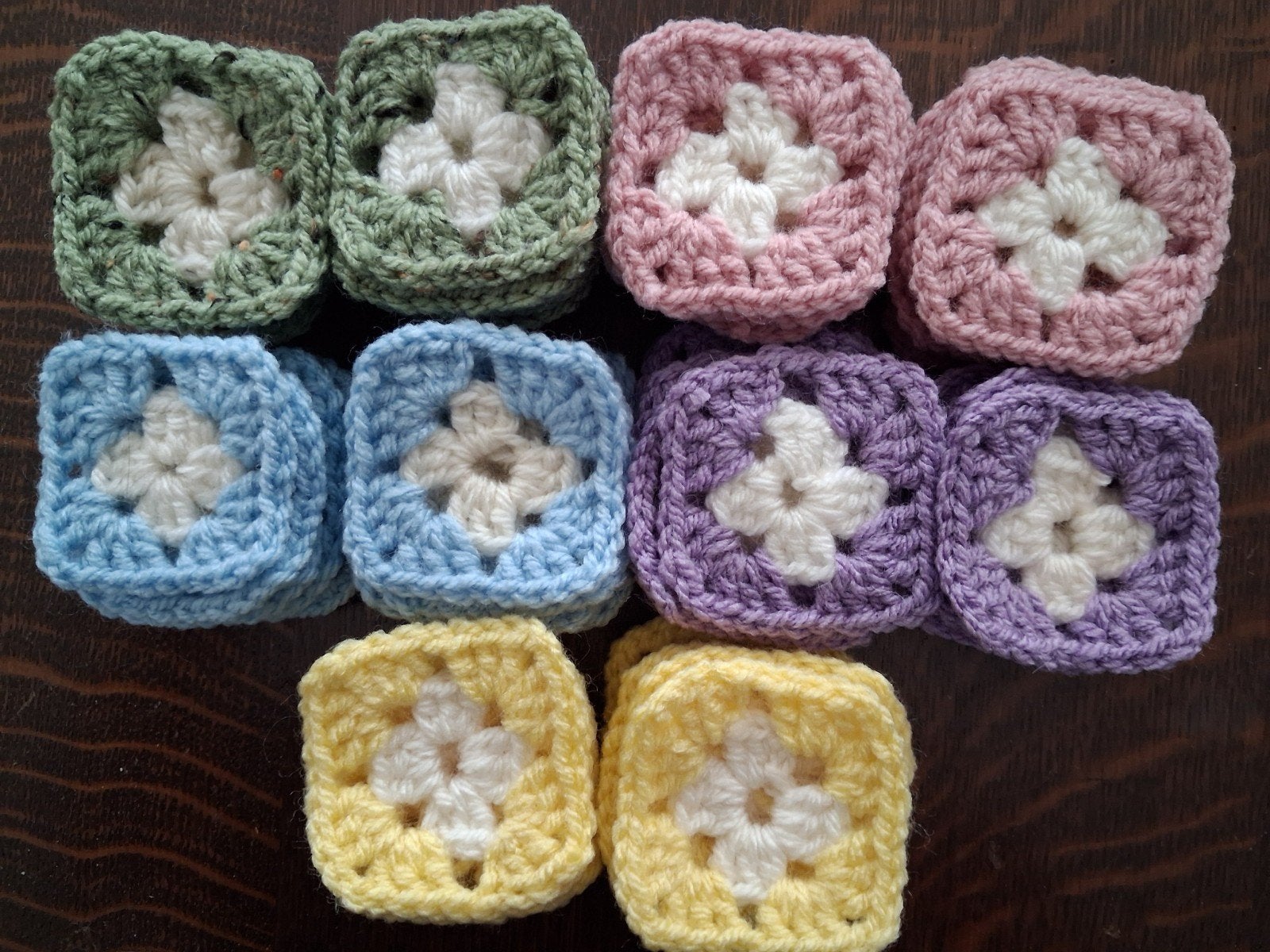 50 granny square lapjes 5,5x5,5 cm, Ophalen of Verzenden, Nieuw, Haken, Wol of Garen