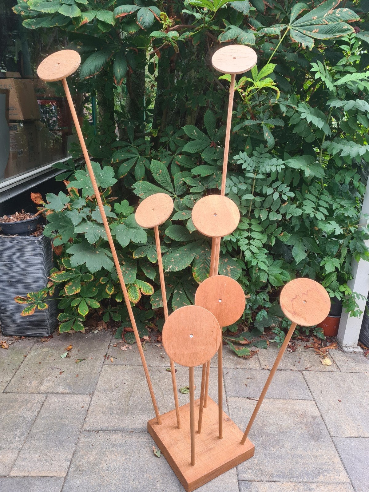 Unieke houten hoedenstandaard - Handgemaakt design, Ophalen, 100 tot 150 cm, Overige typen, Zo goed als nieuw
