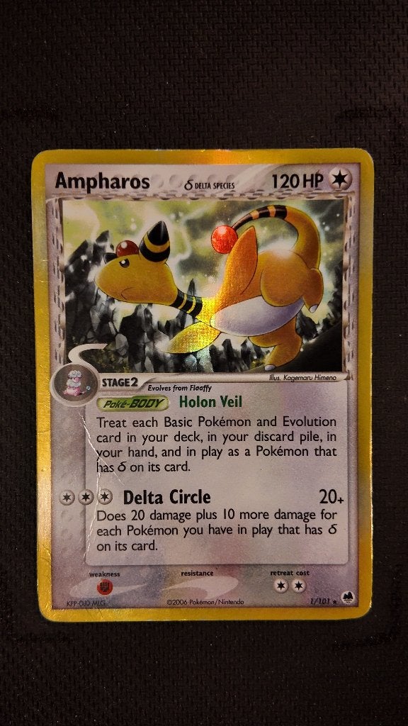 Ampharos δ 2 1 Dragon Frontiers | Pokemon kaart, Ophalen, Zo goed als nieuw, Losse kaart, Foil