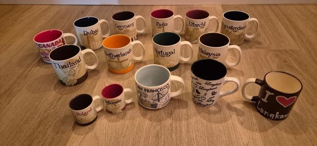 Starbucks verzameling mokken – Dubai, Canada, SF, etc., Ophalen of Verzenden, Porselein, Kop en/of schotel