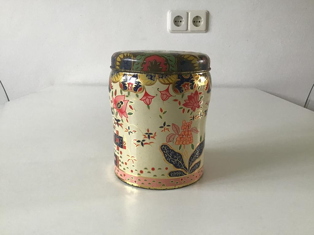Art Deco blik CO-OP met bloemen, Verzamelen, Blikken, Ophalen of Verzenden, Gebruikt, Overige, Overige merken