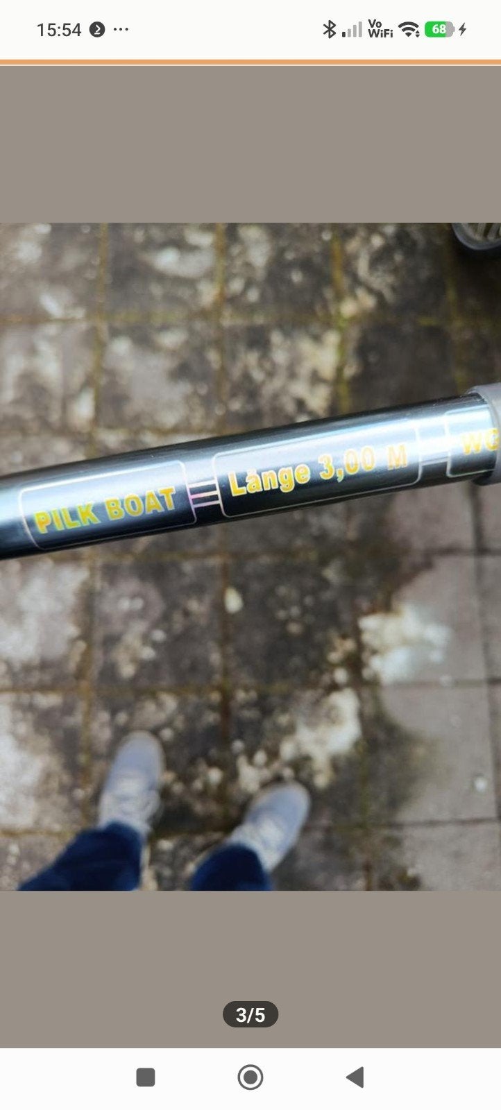Pilk werphengel 3.00m met 3 molens - Nieuw en gebruikt, Ophalen of Verzenden, Zo goed als nieuw, Complete hengel