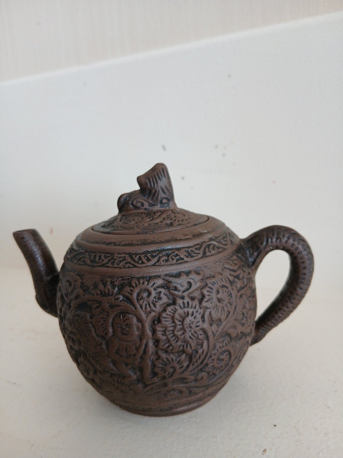 Yixing Zisha ? bruin aardewerk chinees theepotje, Antiek en Kunst, Ophalen of Verzenden