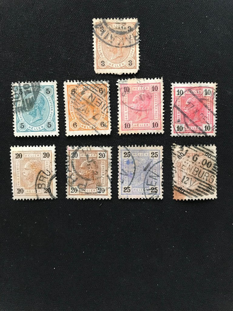 postzegels Oostenrijk Keizer Frans Jozef I 1905/07, Ophalen of Verzenden, Gestempeld