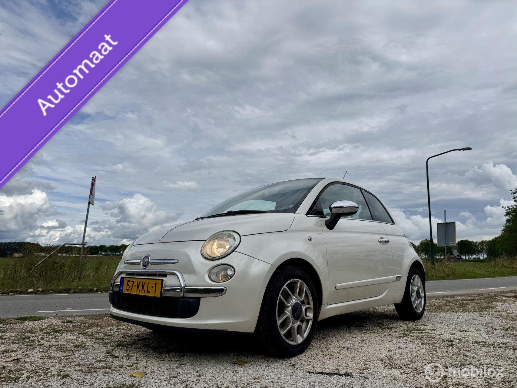 Fiat 500 1.2, BJ 2009 Automaat, Airco, Nwe Driem, Parelmoer, Auto's, Euro 5, Gebruikt, 1242 cc, Origineel Nederlands