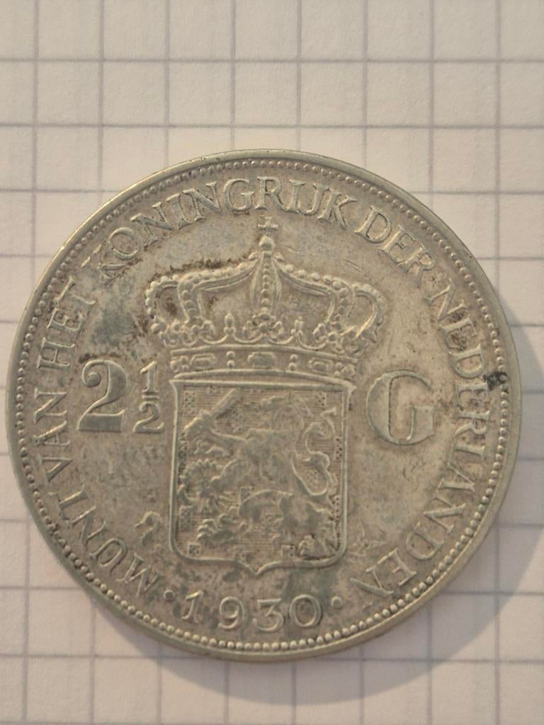 Rijksdaalder 1930 Wilhelmina - Zilveren munt, Postzegels en Munten, Munten | Nederland, Zilver, Ophalen of Verzenden, Koningin Wilhelmina