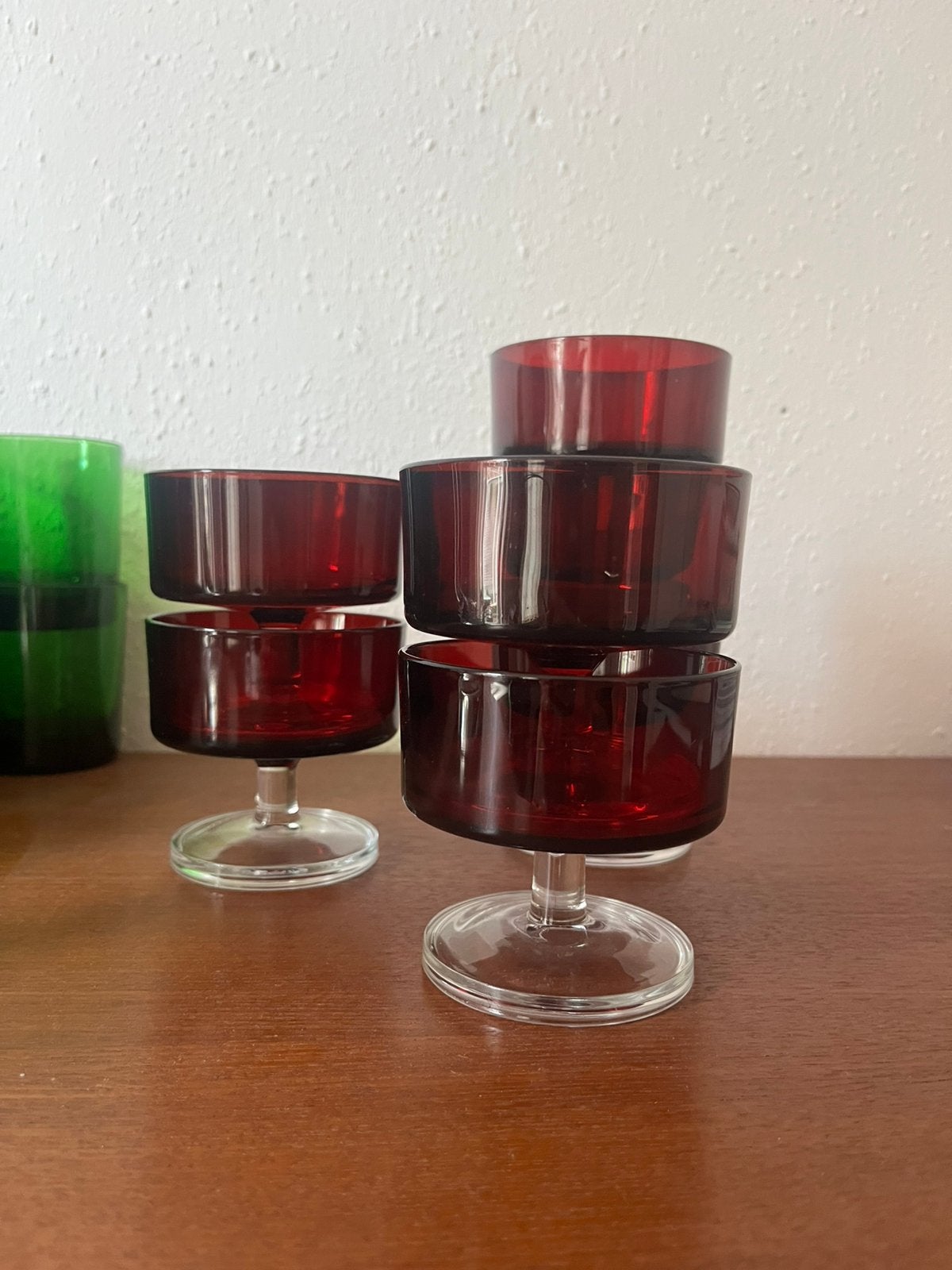 Vintage Luminarc dessertglaasjes schaaltjes (7), Huis en Inrichting, Ophalen, Zo goed als nieuw