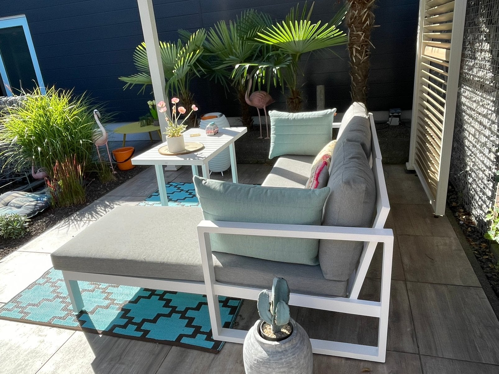 Loungeset met liggedeelte merk Life, Ophalen, Zo goed als nieuw, Aluminium