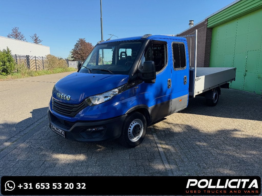 Iveco Daily 35S18 3.0 L / Dubbel cabine / Open laadbak, Auto's, Automaat, 4 cilinders, Iveco, Blauw