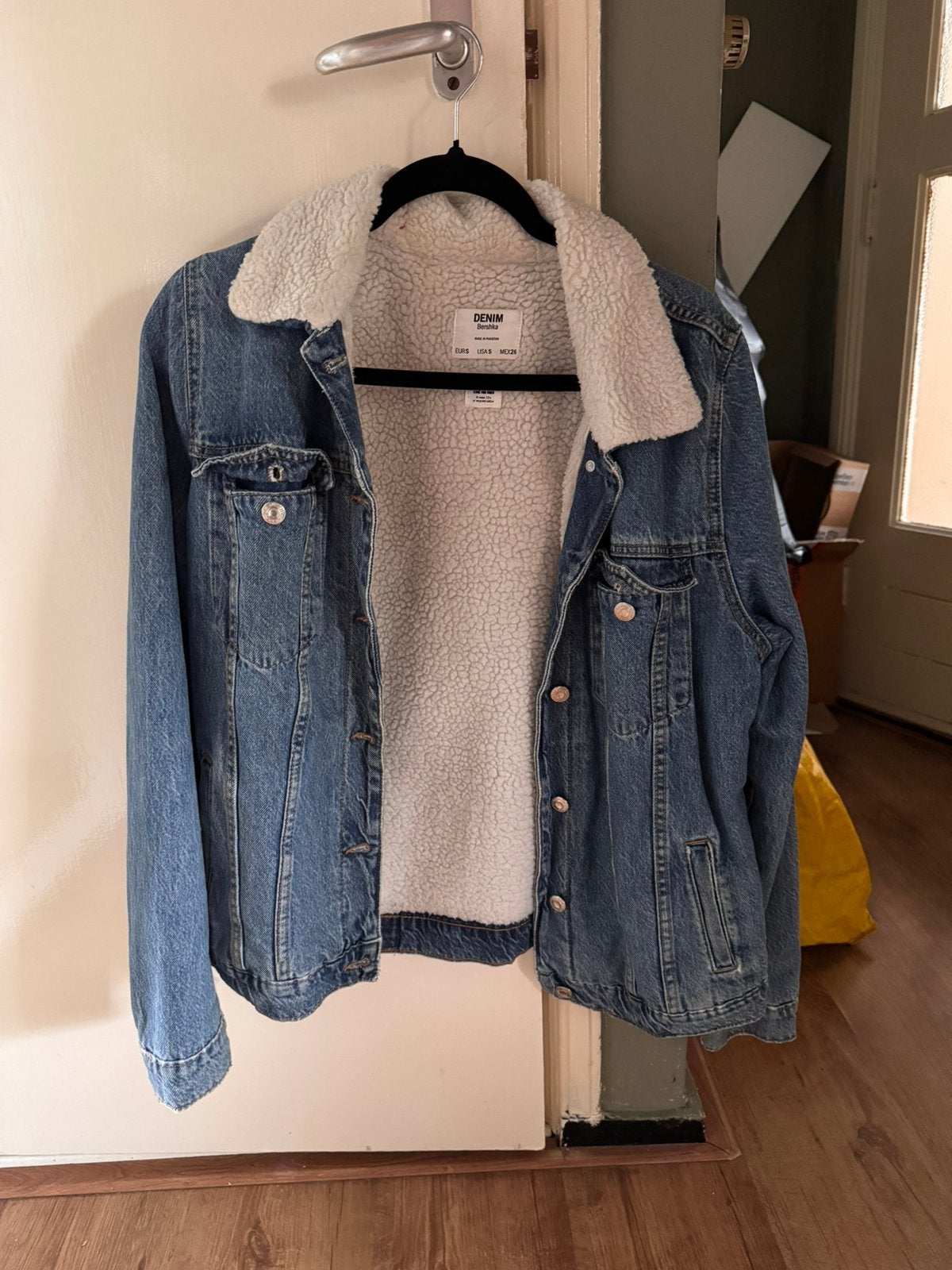 Jas Bershka, Ophalen of Verzenden, Gedragen, Maat 36 (S), Blauw