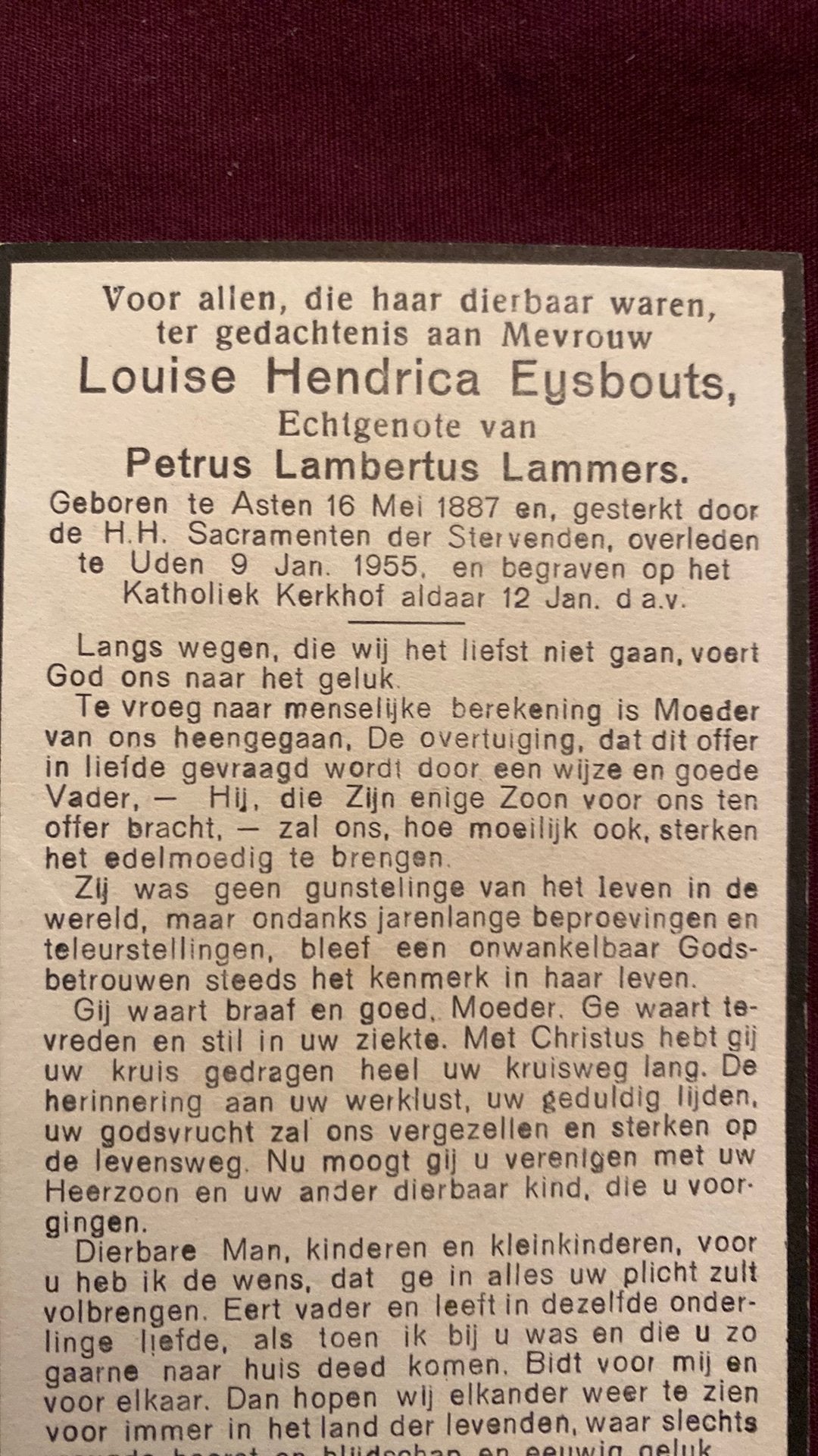 LH Lammers - Eijsbouts 1887 Asten 1955 Uden, Ophalen of Verzenden