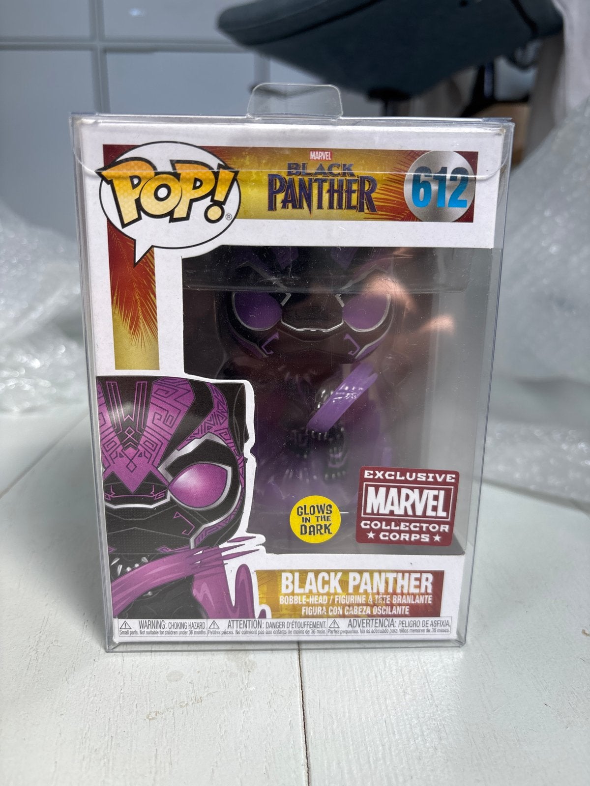 Funko Pop! Black Panther 612 Glows in the Dark, Ophalen of Verzenden, Nieuw