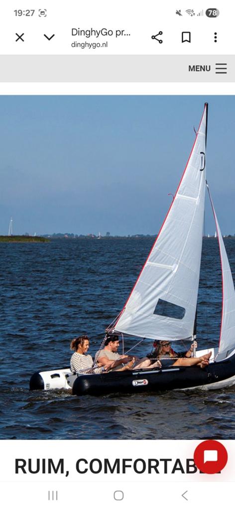 DinghyGo Orca 375 opblaasbare zeilboot, Watersport en Boten, Ophalen, Zo goed als nieuw