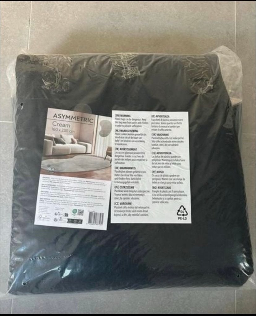Nieuw Asymmetrisch Crème Vloerkleed 160x230 cm, 150 tot 200 cm, Ophalen of Verzenden, Crème, Overige vormen