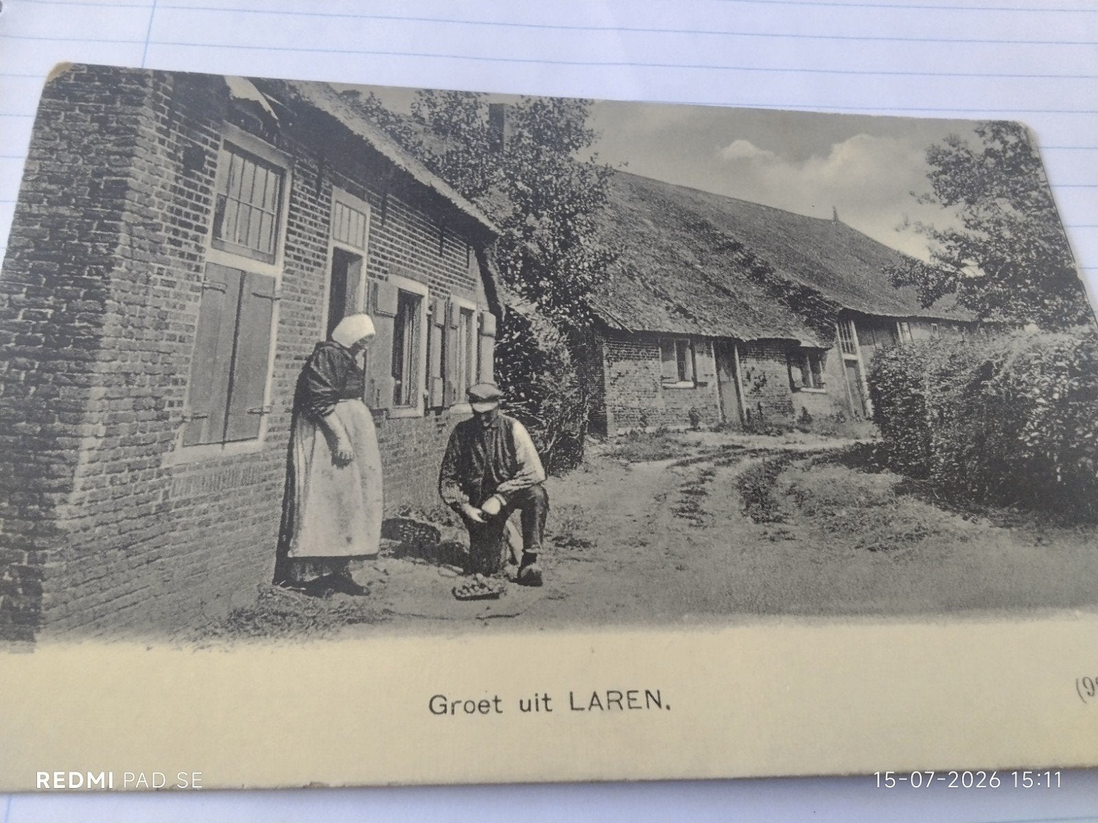 Oude Ansichtkaart Groet uit Laren (NH) - Boerderij, Ophalen of Verzenden, Voor 1920, Gelopen, Noord-Holland