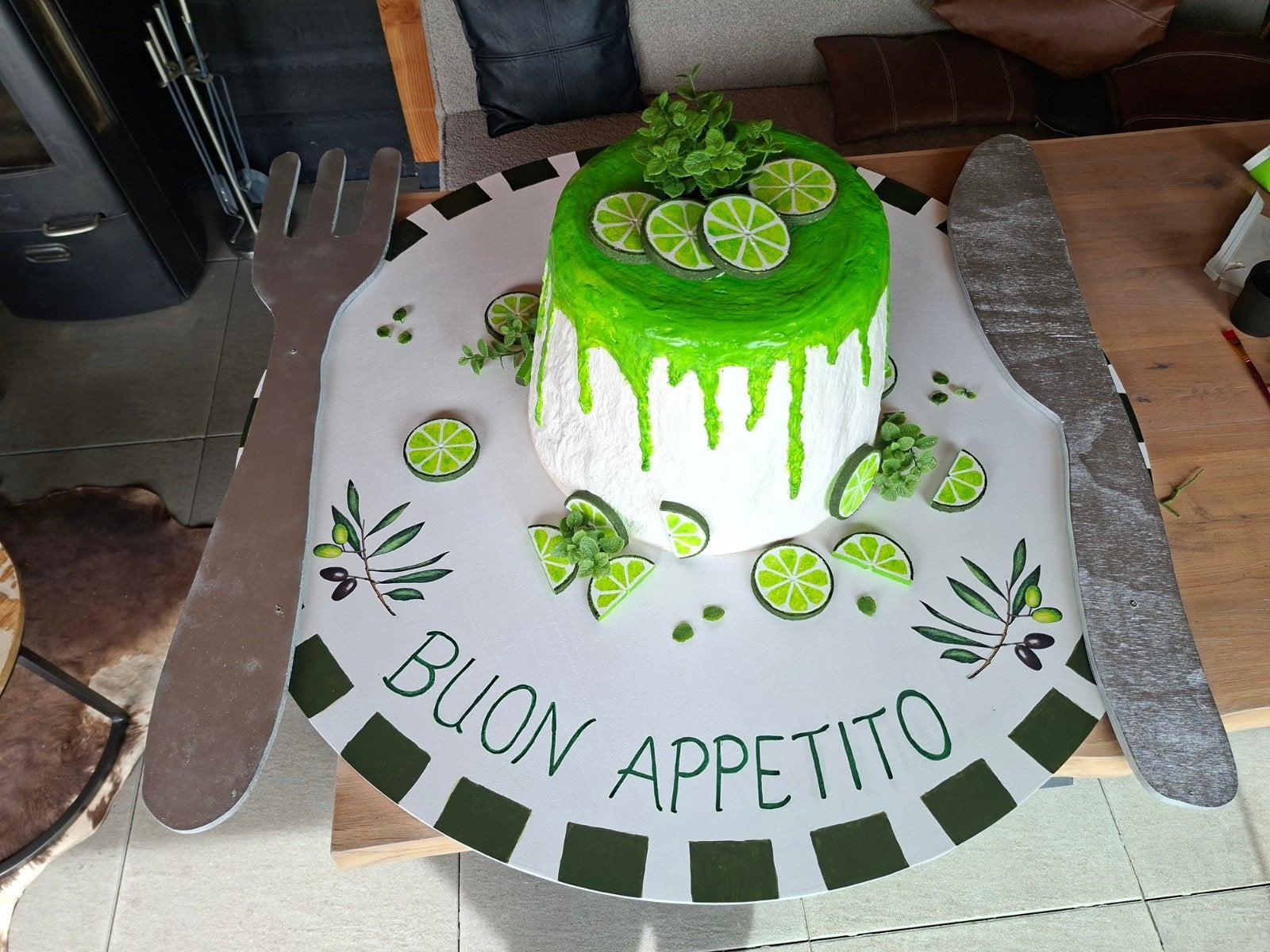 Mojito pannacotta - carnavalswagen /straatversiering, Ophalen of Verzenden, Gebruikt, Versiering, Carnaval