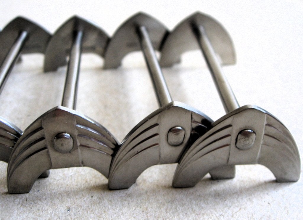 Art deco messenleggers Gero Zilmeta in orignele doos, Antiek en Kunst, Antiek | Bestek, Ophalen of Verzenden