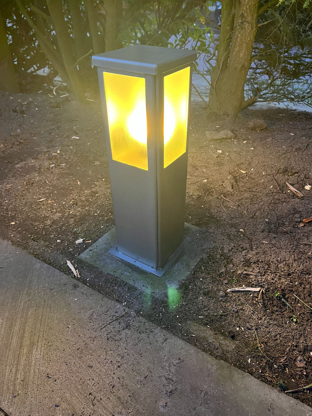 6 RVS buitenlampen., Ophalen, Minder dan 50 watt, Staande lamp, Rvs