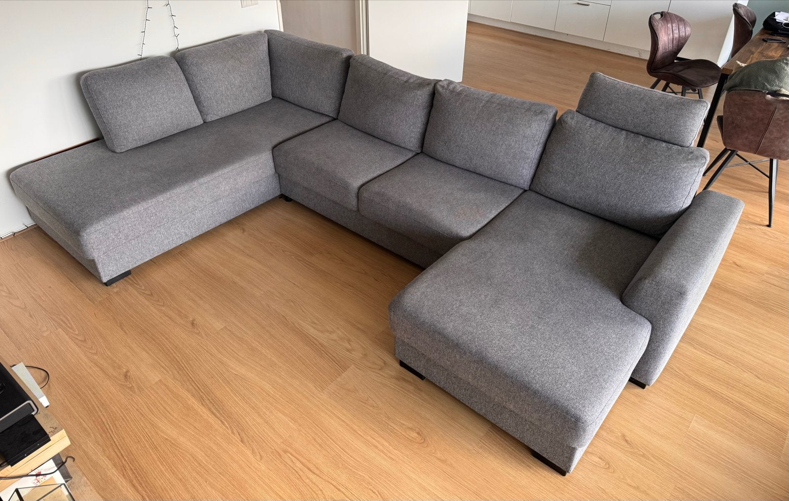 Hoekbank / U-bank Trendhopper Grijs - Ruim en Comfortabel, Huis en Inrichting, Ophalen, Gebruikt, Hoekbank, 300 cm of meer
