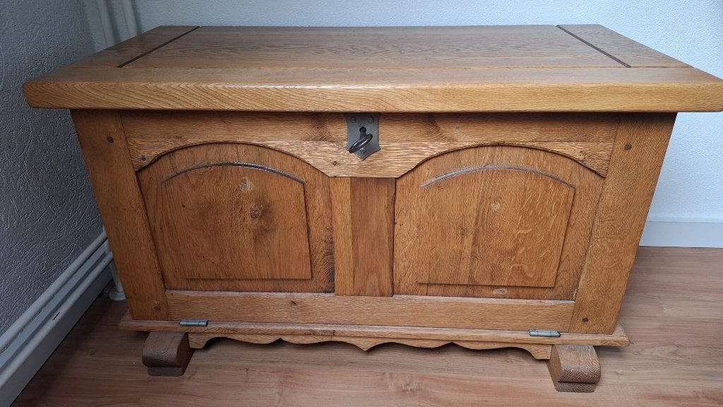 Dekenkist, Huis en Inrichting, Ophalen, Gebruikt, Eikenhout, 50 tot 100 cm