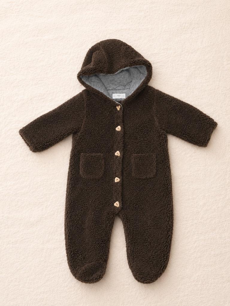 Mango teddy jumpsuit jas, maat 74., Mango, Zo goed als nieuw, Jasje, Verzenden