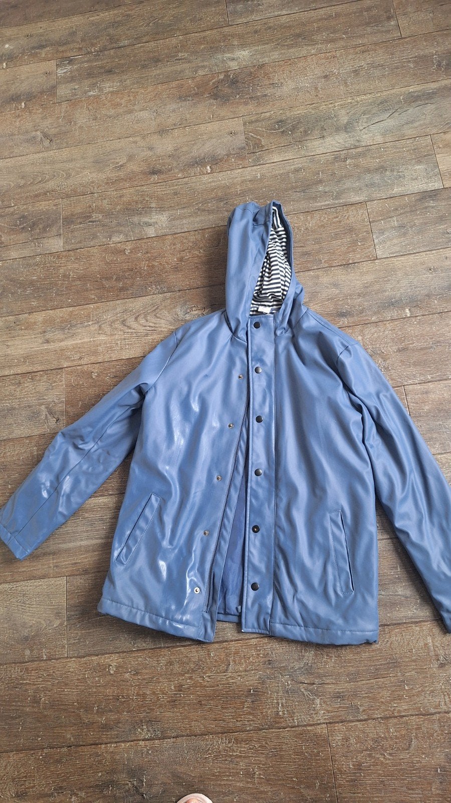 Blauwe regenjas met gestreepte voering - All Included, All Included, Jongen of Meisje, Ophalen of Verzenden, Zo goed als nieuw