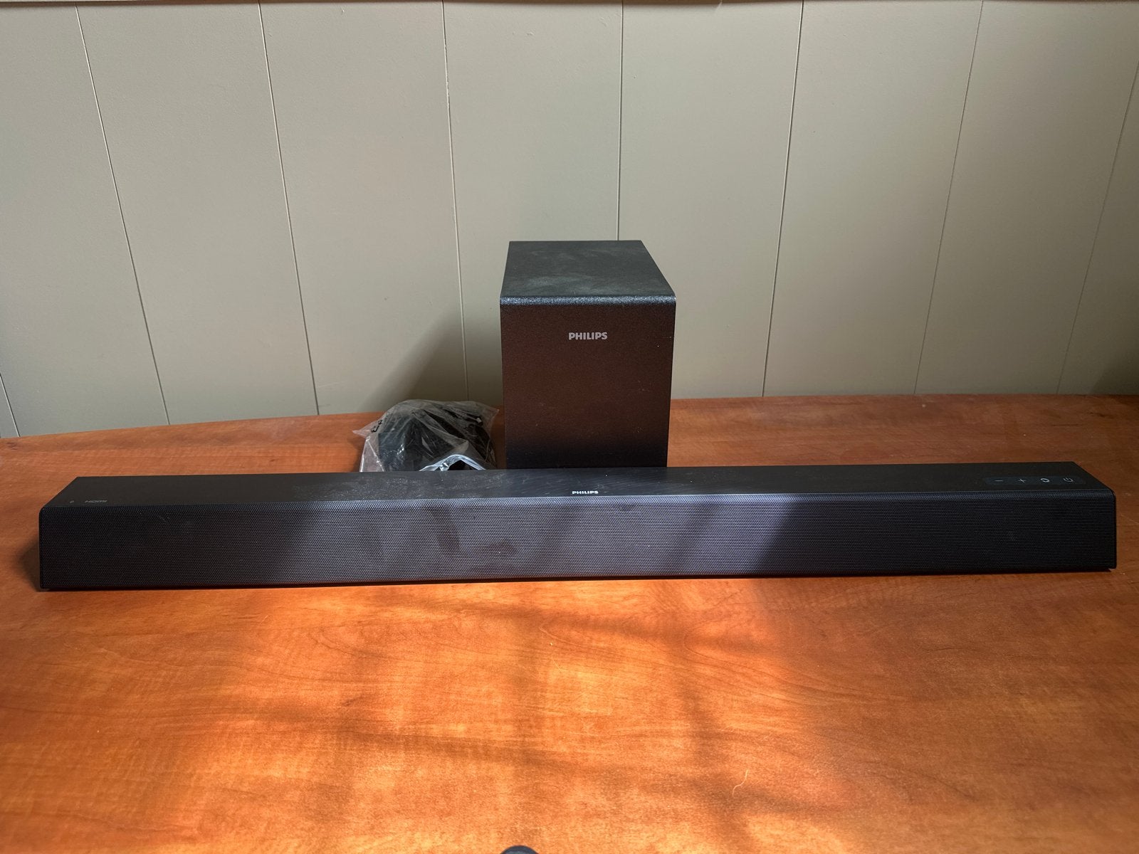 Philips Soundbar TAB5305/12 met draadloze subwoofer, Ophalen, Bluetooth, Zo goed als nieuw