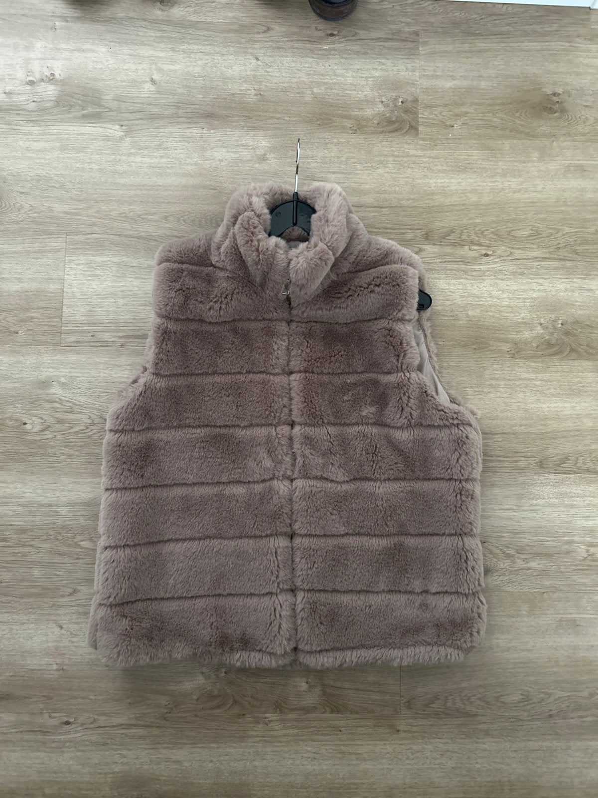 Nieuwe Bodywarmer met Rits, Nep Bont, One Size, Beige, Kleding | Dames, Bodywarmers, Ophalen of Verzenden, Nieuw, Maat 38/40 (M)