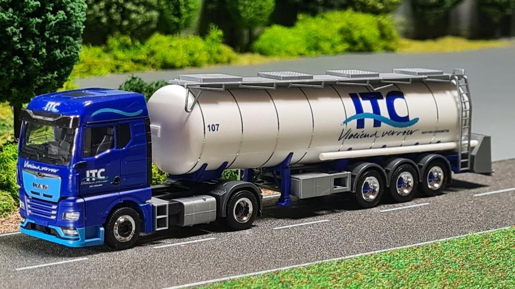 031 Herpa ITC Oss NL MAN TGX GM tankoplegger, Ophalen of Verzenden, Nieuw, Bus of Vrachtwagen, Herpa