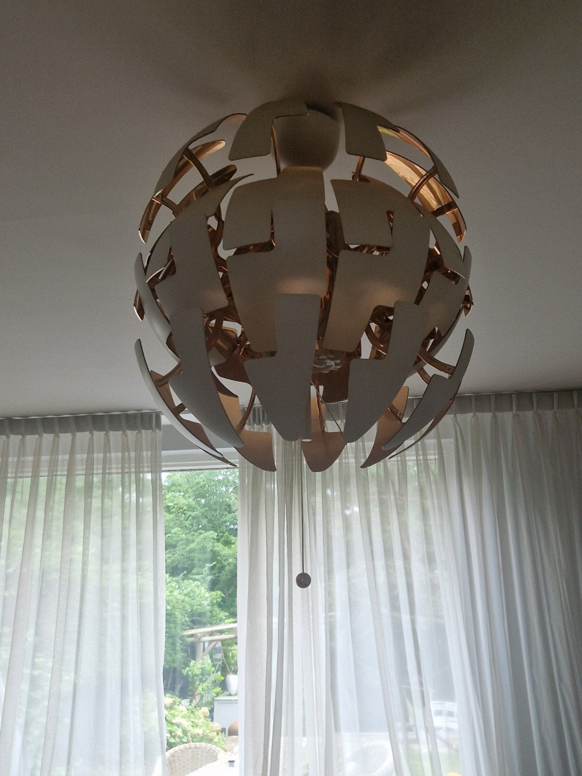 IKEA PS 2014 Grote Hanglamp - Wit/Koper, Gebruikt, 50 tot 75 cm, Ophalen of Verzenden, Metaal