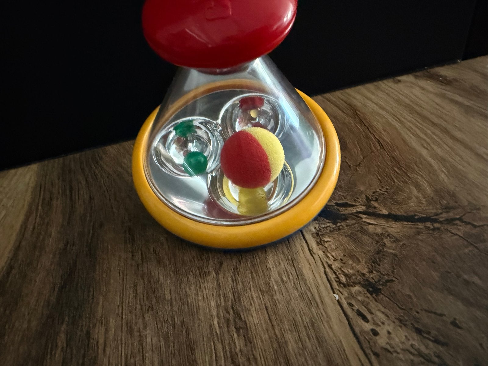Chicco rammelaar met geluid en bewegende balletjes, Ophalen of Verzenden, Gebruikt, Rammelaar, Met geluid