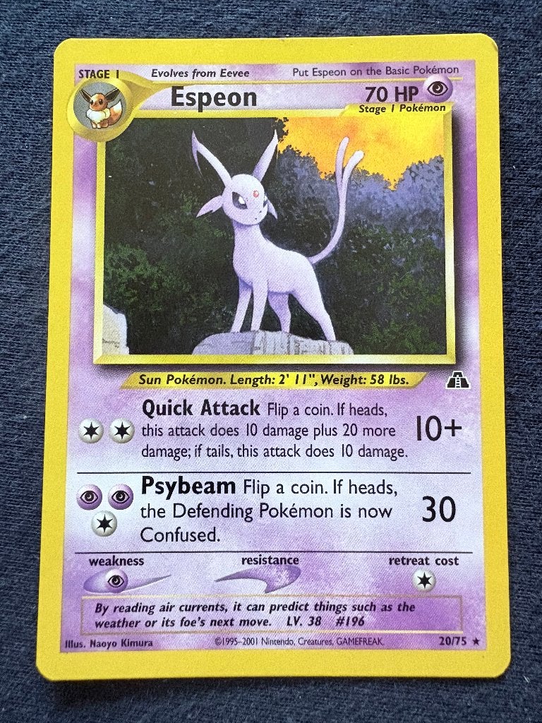 Espeon - Neo Discovery 20/75 - Mint, Ophalen of Verzenden, Zo goed als nieuw, Losse kaart