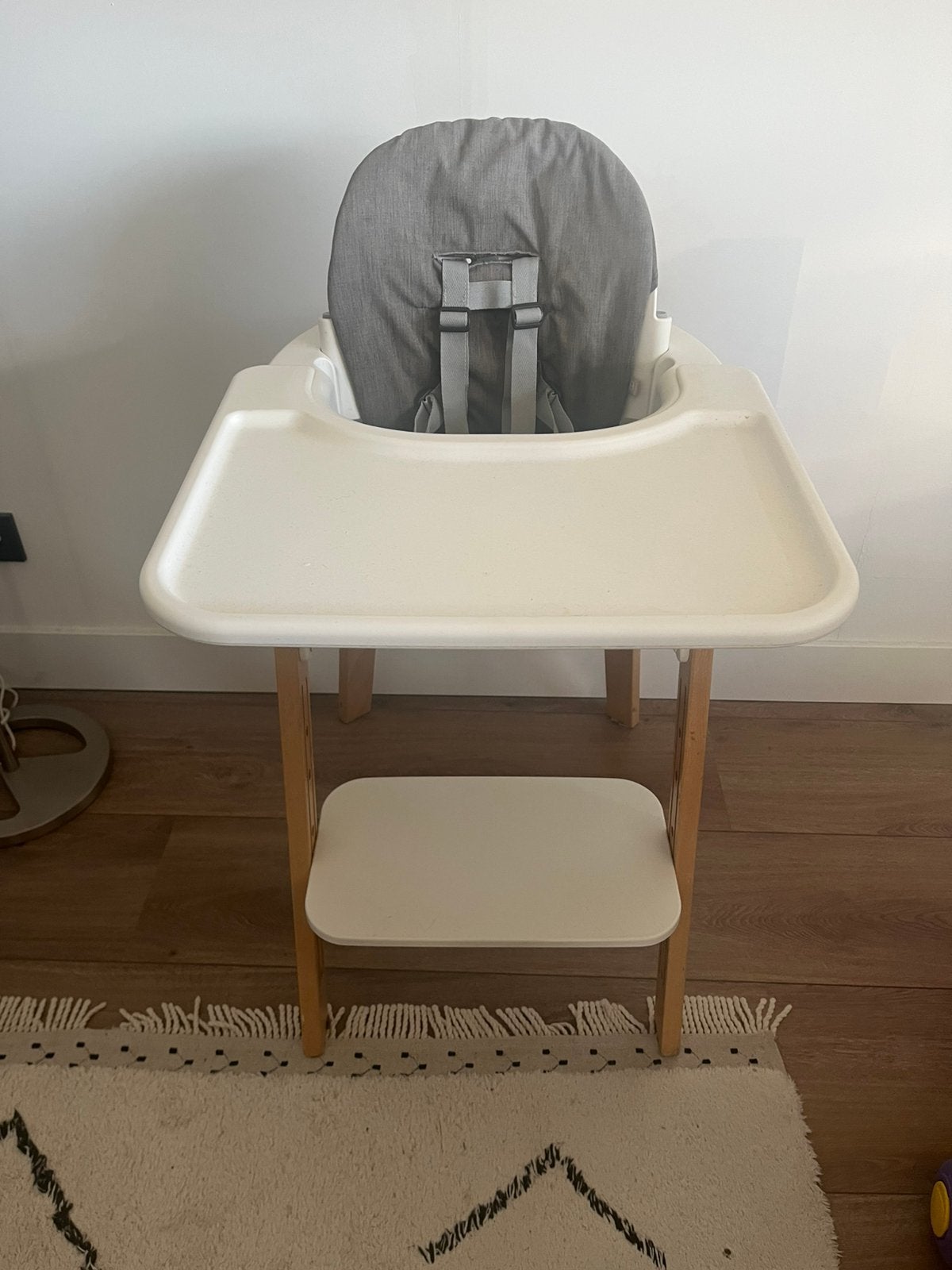 Stokke steps meegroeistoel wit inclusief bouncher, Ophalen, Gebruikt, Meegroeistoel