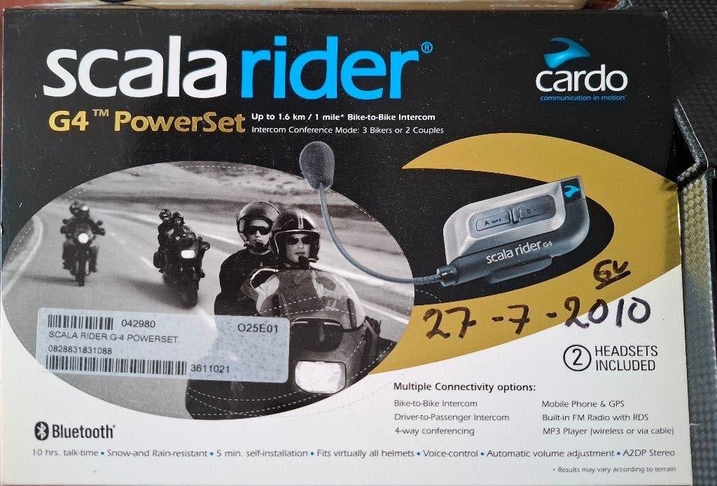 Cardo Scala Rider G4 Powerset 2010 - Intercom, Motoren, Ophalen, Gebruikt