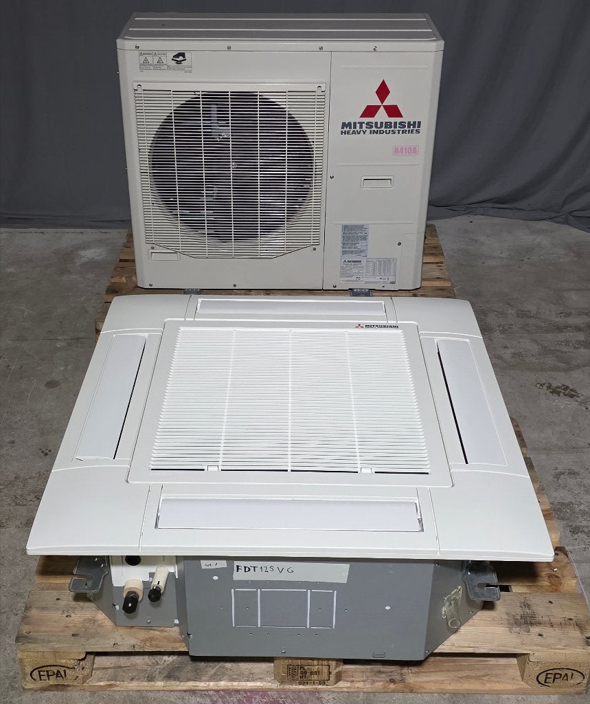 Refurbished cassette airco warmtepomp Mitsubishi 14 kW, Koelen en Ontvochtigen, Refurbished, 3 snelheden of meer, Ophalen of Verzenden