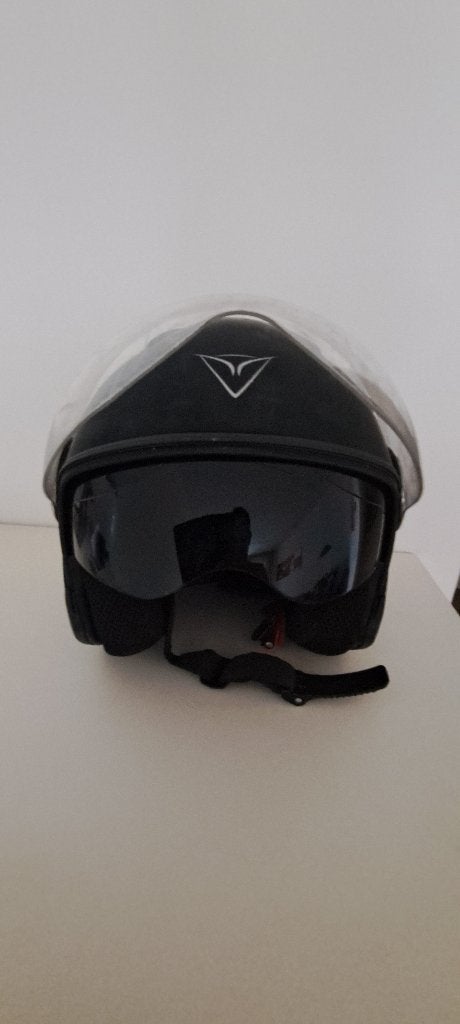 DEMM Easy Rider scooterhelm met ingebouwd zonnevizier, Fietsen en Brommers, Ophalen of Verzenden, Zo goed als nieuw, Medium, DEMM