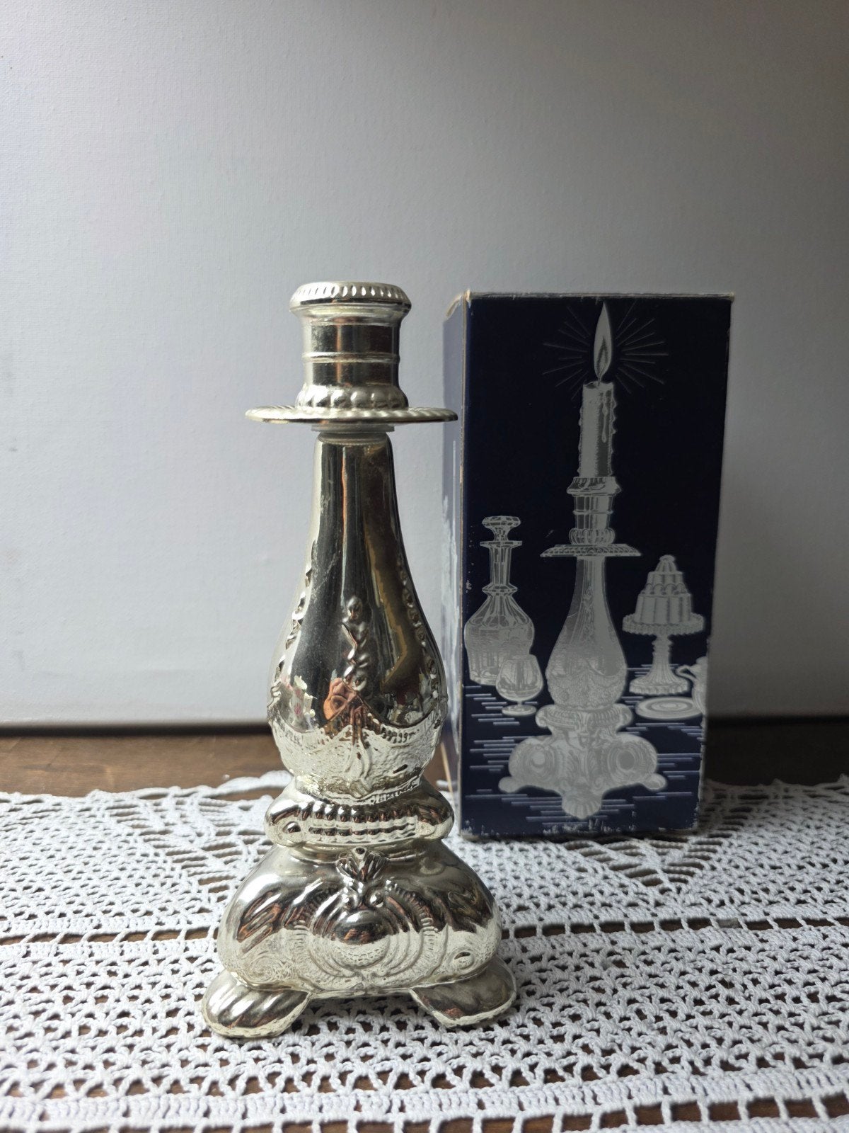 Vintage kandelaar met eau de cologne, Ophalen of Verzenden