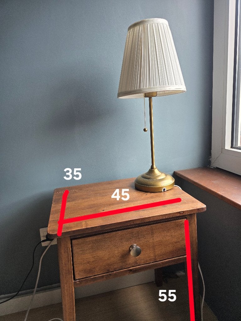 Vintage Look Wooden Side Table, Ophalen, 25 tot 50 cm, Rechthoekig