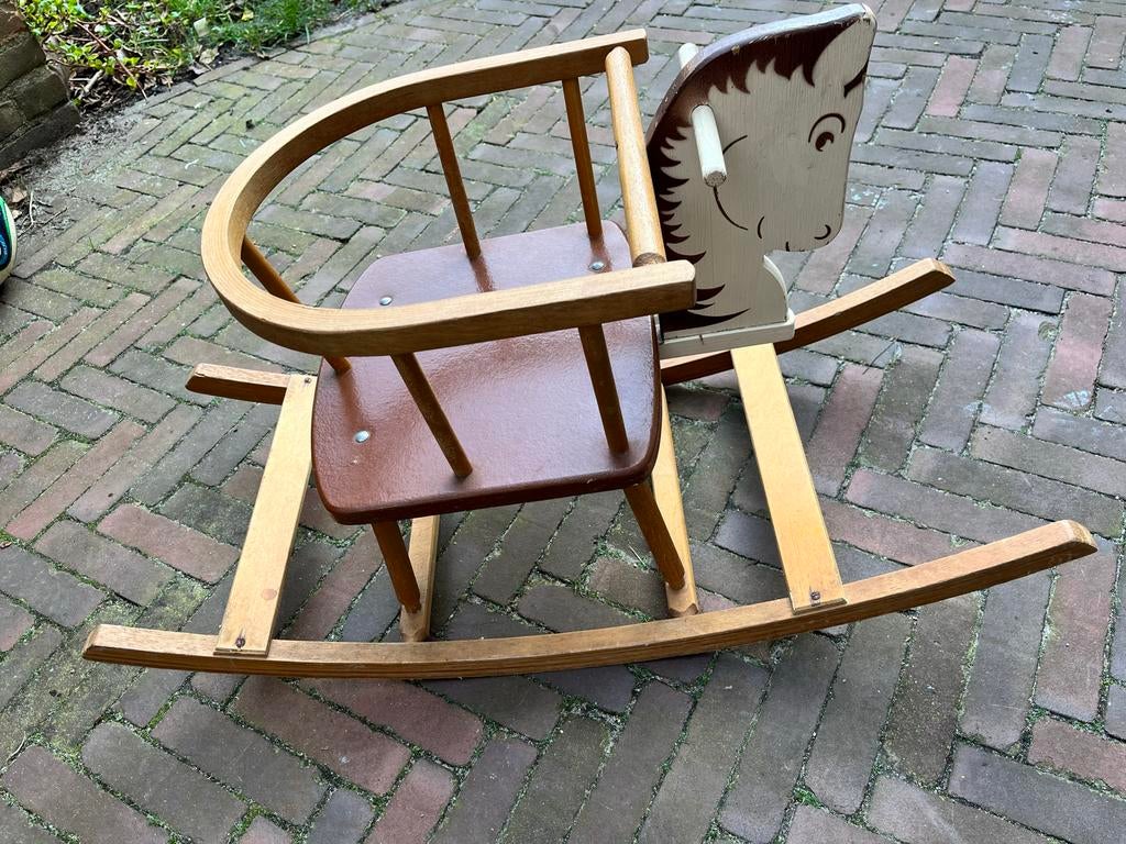 Houten Schommelpaard met Stoel - Vintage Speelgoed, Ophalen, Gebruikt, Jongen of Meisje