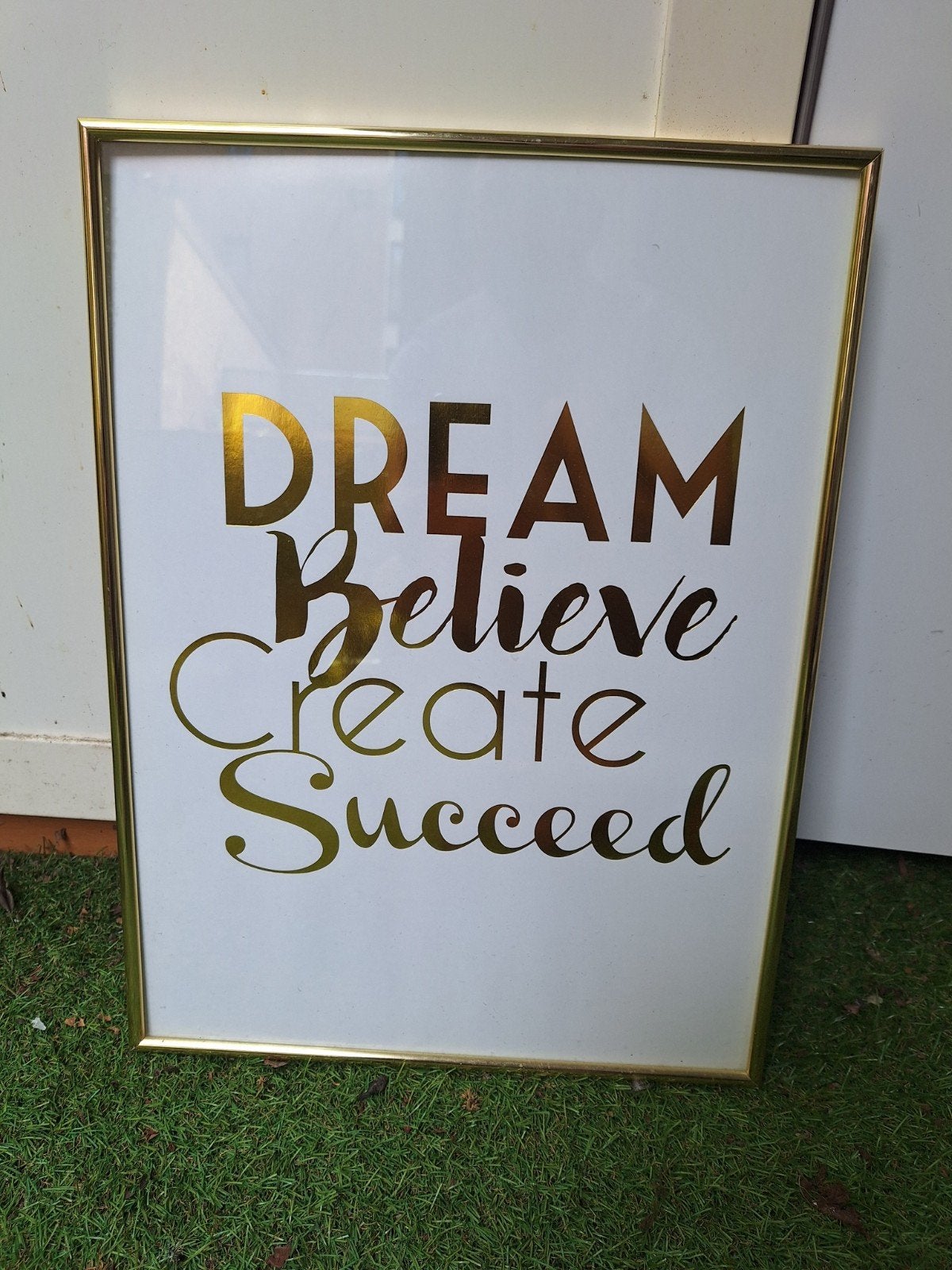 Gouden decoratieset: spiegel, klok, Boeddha en lijst, Ophalen, Zo goed als nieuw, Goud, Metaal